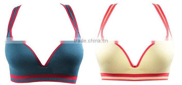 New Women Racerback Sports Bra Yoga Fitness Padded Stretch Seamless Gym Tank Top Bra M/L