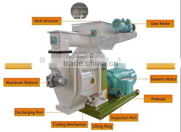1 ton per hour wood chips palm kernel shell pellet mill machine made in china