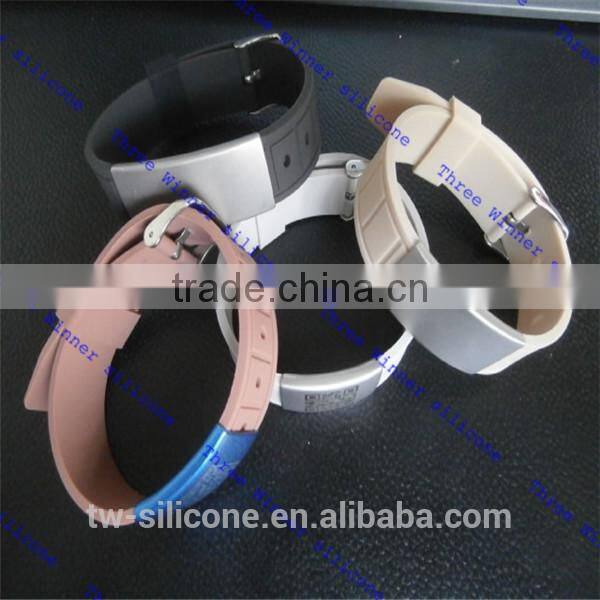 2016 Wholesale China Supplier create your own silicone safety id bracelet