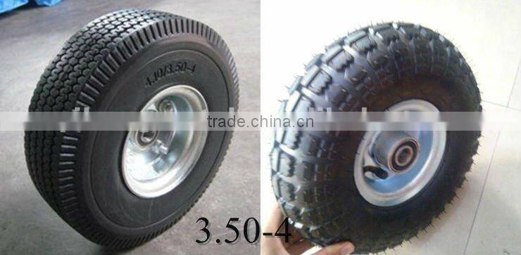 Filled pu flat free wheel wheelbarrow pu foam wheels 3.25-8