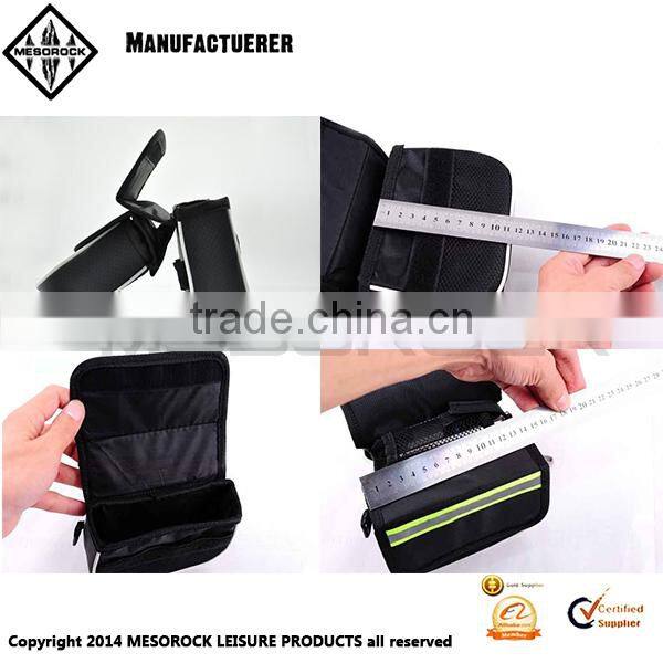 Mountain Bike Saddle Bicycle Front Tube Bag Pouch Cycling Frame Pannier 2 sides Pack