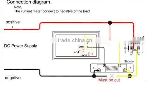DC 4.5V-30V 50A Red Dual Panel LED Digital Voltmeter Ammeter Voltage with Shunt