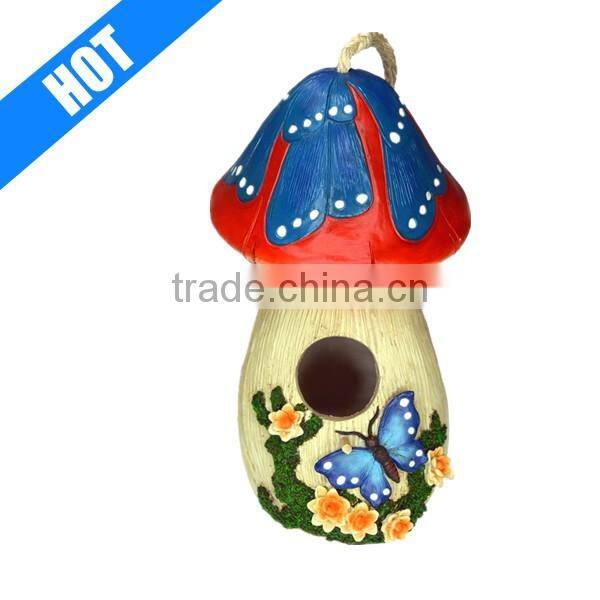 Hand-painted Mushroom Birdhouse Garden Decoration