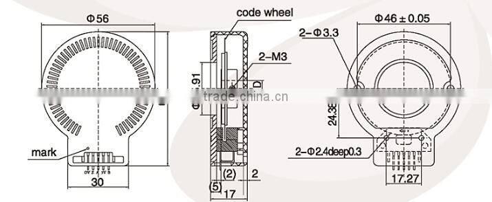 HKT56 servo motor 500ppr encoder dc motor optical YUMO small min rotary encoder motor encoder