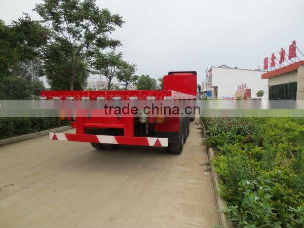 3 Axles Heavy Duty Flatbed Semi Trailer 50Ton with Front Sideboard
