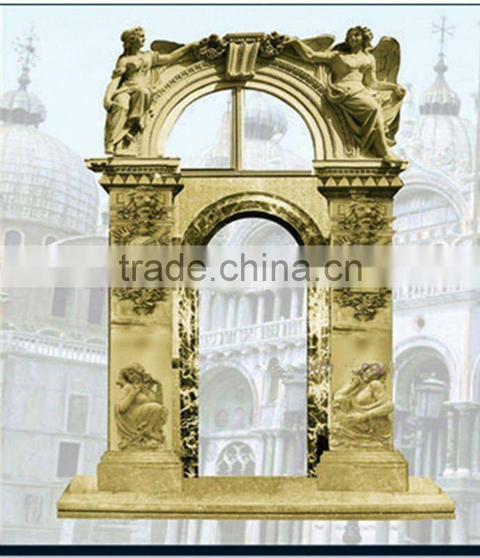 Mixed Stone Door Frame with Statues