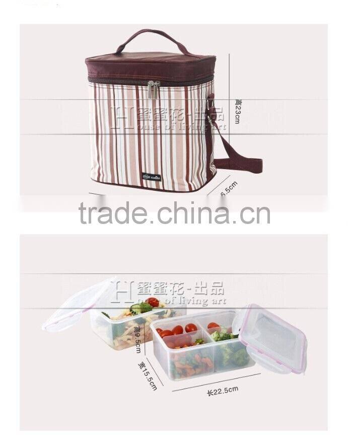 Waterproof 8.9L Travel Picnic Lunch bag Snack Tote Isothermic Cooler Handbag With Set of Lunch Box