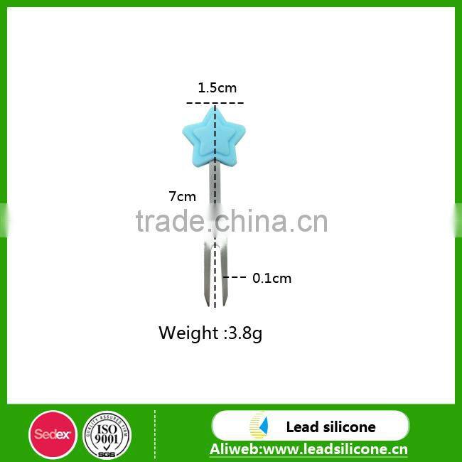 Creative home party decor gift Silicone snack dessert fruit forks