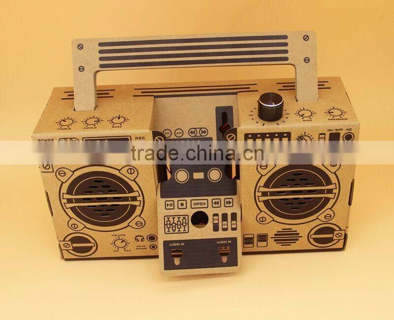 Creative DIY Foldable Loudspeaker Box Consist with Paper Materials, Funny Puzzle Loudspeaker, Classical Style LoudSpeaker box