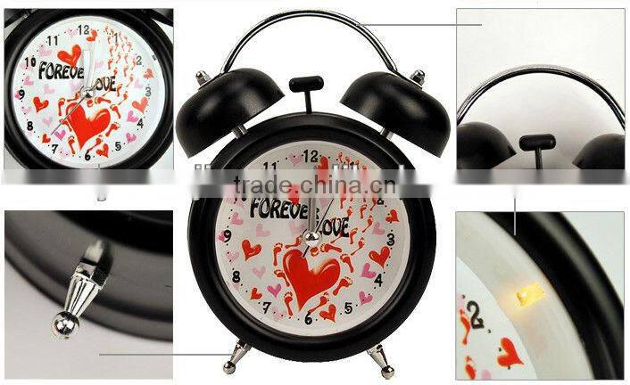 small lazy Twin Bell Alarm Clock -Black non-mainstream