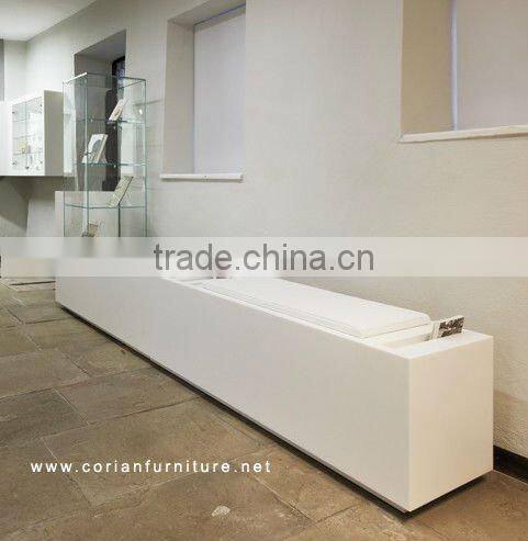 Designed made outdoor and indoor corian garden bench