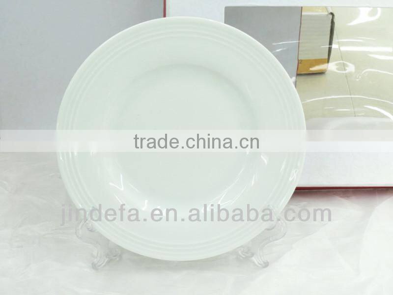 white porcelain embossed plate