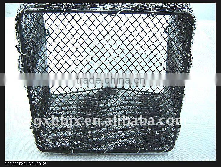 Paper rope wire square hanging storage scrap baskets