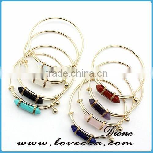 New arrival cheap jewelry alloy synthetic turquoise stone bracelet