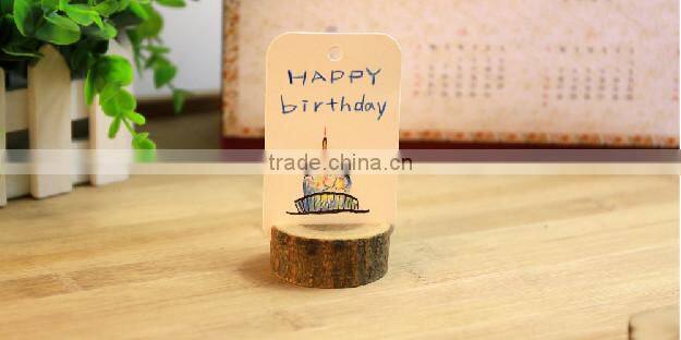 Wooden stake round photo clip