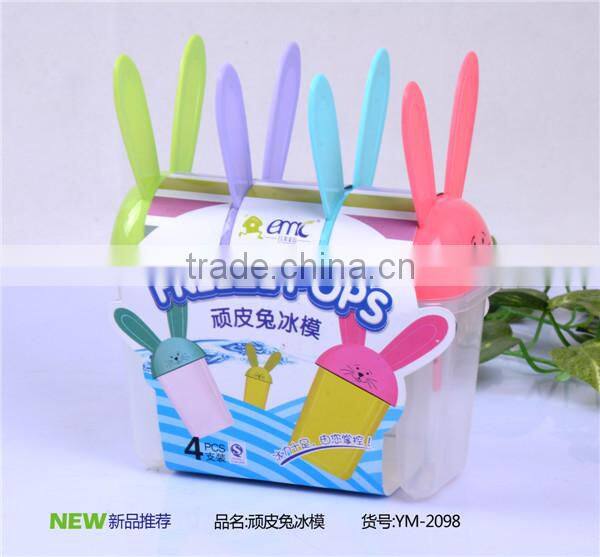 2098 lovely rabbit shape plastic ice mould,ice cream moulds