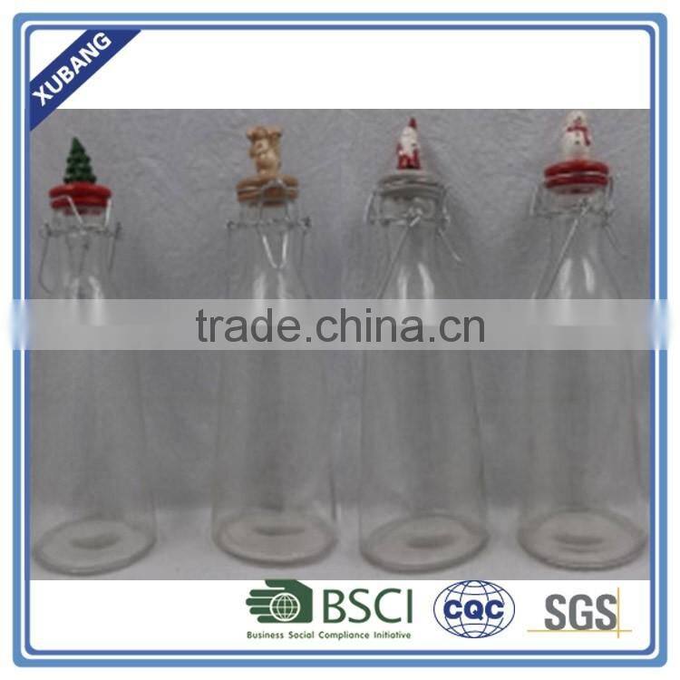 Glass bottle and jar with seal clamp