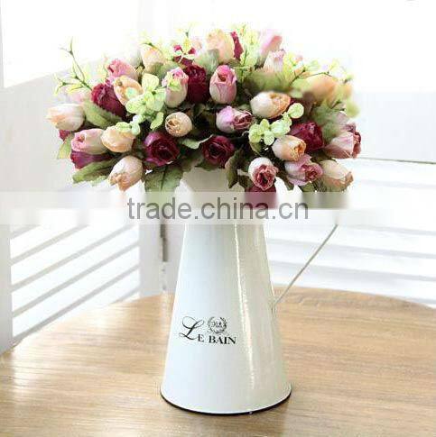 GARDEN BUCKET, GALVANIZED METAL FLOWER BUCKET, DECORATIVE GARDEN BUCKET