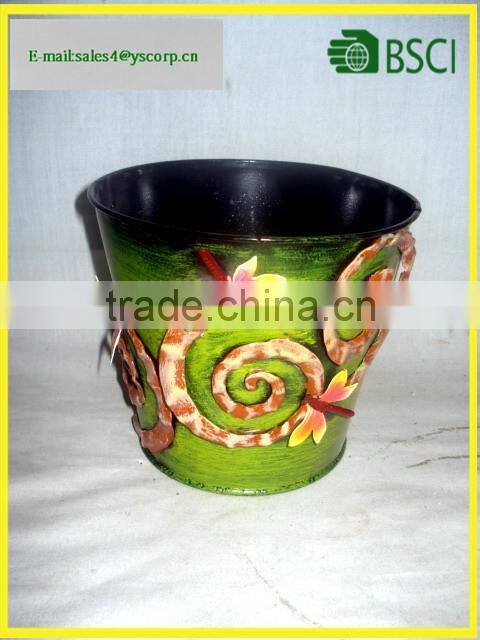 Metal Flower Pot Garden Home With 3D Metal Application Iron Flower Pot Stand