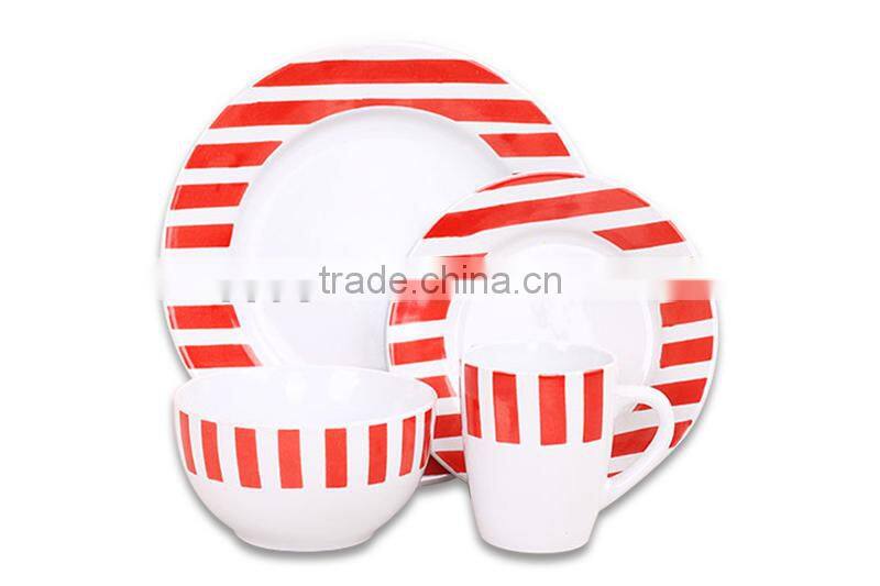 Red stoneware dinnerware mug