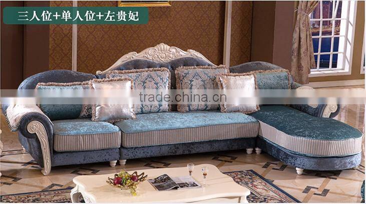 M09 Living Room Furniture L Shaped Luxury Fabric Sofa