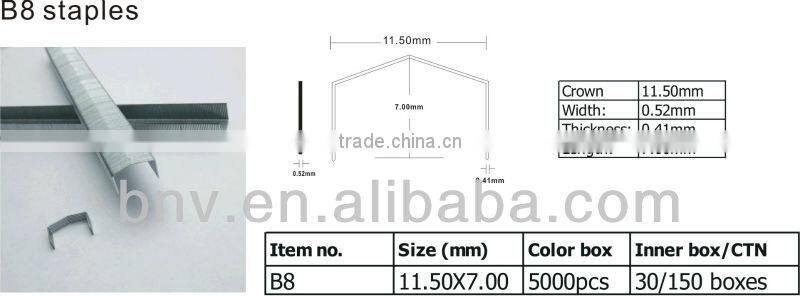 Office quality mini coppered staples 64