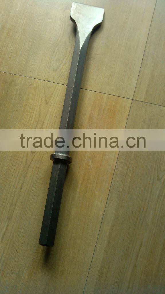 Hex shank wide pneumatic chisel 28x160. shank 28x540x75mm