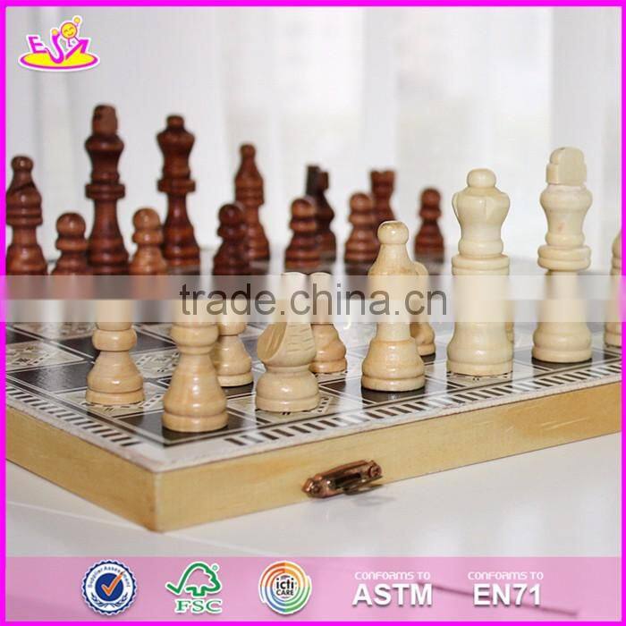 2017 New design educational classic wooden chess game for kids W11A056