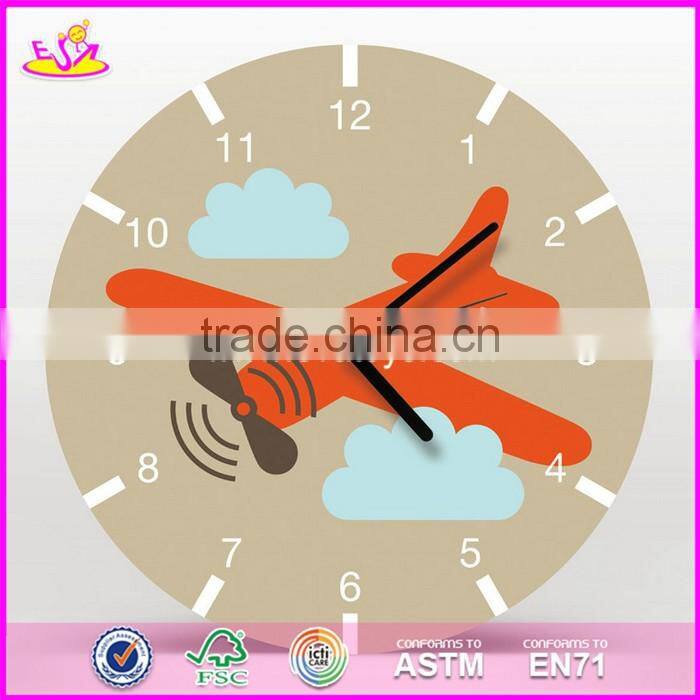 2017 New design cartoon wooden boys wall clock W09D025