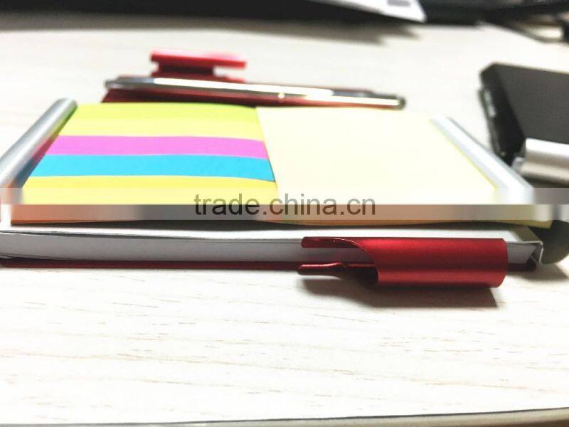 New aluminum double-side notebook with pen / HOT Sale Aluminum pocket notebook