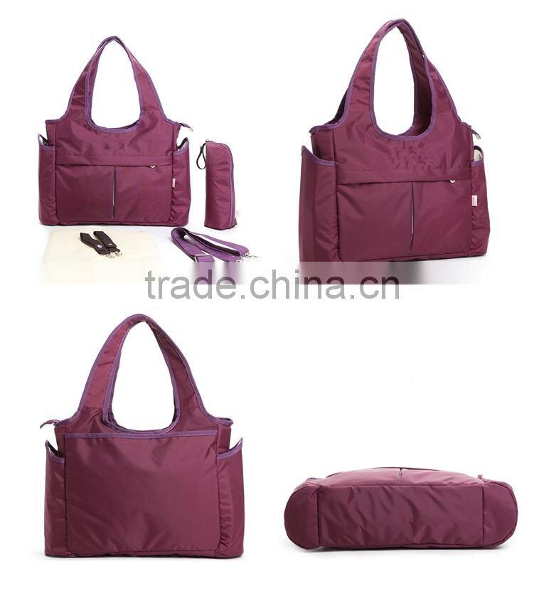 Folding 3pcs set nylon diaper bag for baby