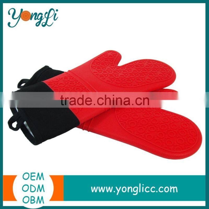 Wholesale Kitchen Cooking Work Gloves with Fingers - Heat Resistant Silicone Microwave Oven Gloves