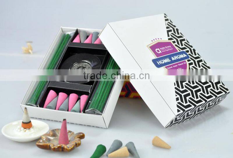 2015 new design cone incense manufacturer/india cone incense/scented incense gift set/color incense sticks