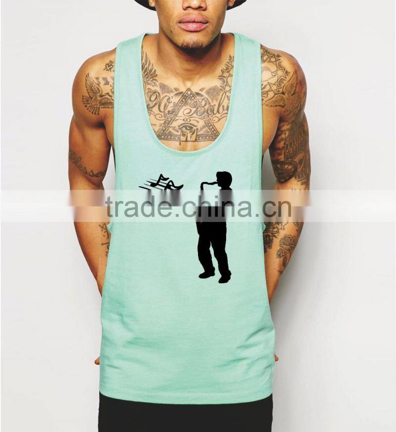 100% cotton loose style tank top custom printed logo