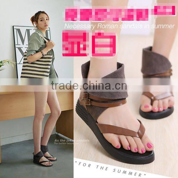 HFR-YS30 2015 summer in Europe and America belt buckle wild beach flip flat Roman style sandals