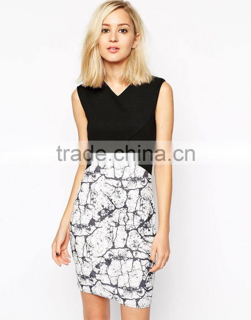 Baroque Vintage Fashion Island Style Print Dress Sexy office ladies dress