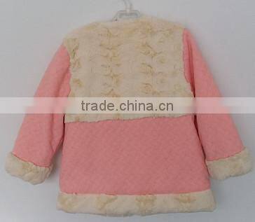 baby girl little bear logo pile fabric winter coat