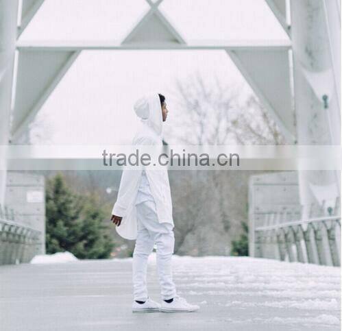 OEM service europe hot style hooded metal zipper decoration Long sleeve autumn winter longline streetwear sweatshirt