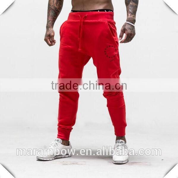 Classic Red Tapered Jogger Pants Light Grey Mens Joggers Soft Cotton Fleece Sweatpants Fitness & Gym Wear