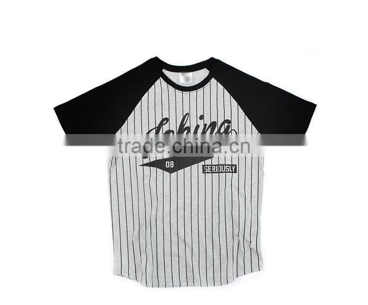 2017 wholesale plain 100% cotton striped baseball jersey shirts