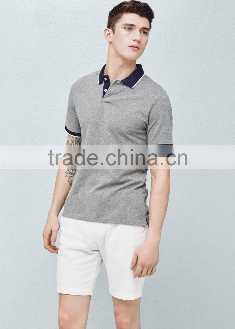 fashion young men ringer polo tee color combination polo shirt