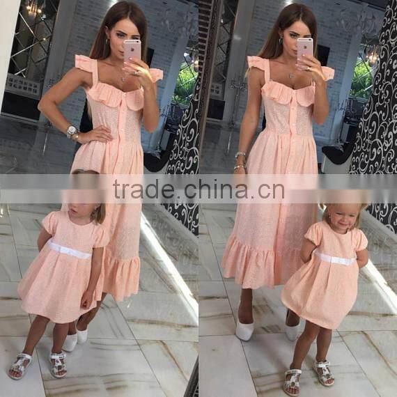 Popular Designs Women Dresses Summer High Qulaity Mother Daughter Matching Dress