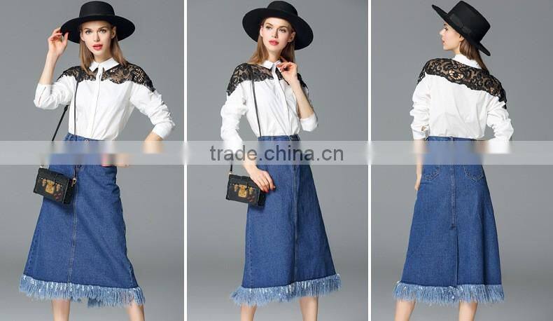 Superior Quality Soft long blue jean skirts for women