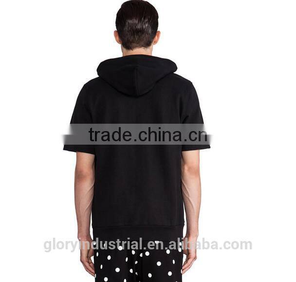 wholesale blank pullover half sleeve hoodies