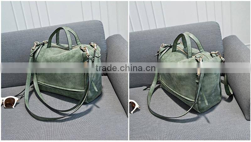 Vintage Nubuck Leather Large Women Shoulder Bag