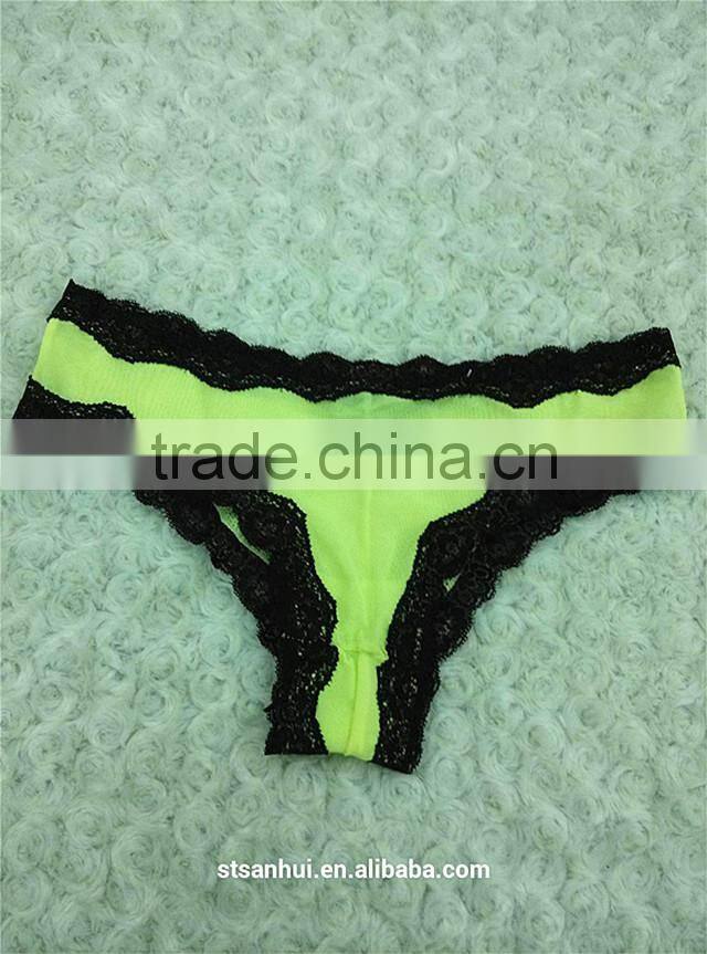 Fashion style sexy women panty with sexy lace trim