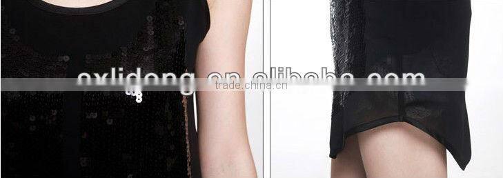 Summer Casual Young Sequined Dresses Blouse