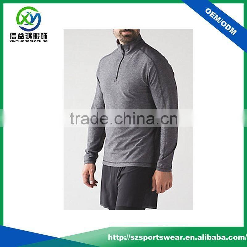 Grey color 100% polyester men breathable muscle fit hoodie plain jacket,gym wear