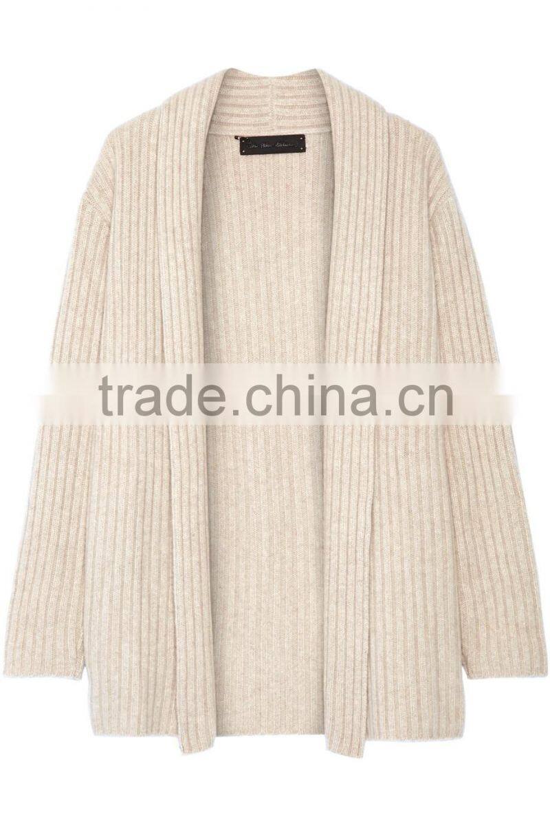 Ladies 2017 new style classic design Ribbed long Knitted Sweater cashmere oversized cardigan