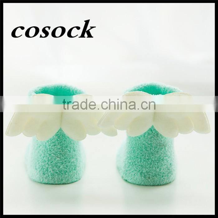 Rainbow color baby clothes little angel fuzzy non-slip socks for newborn infant